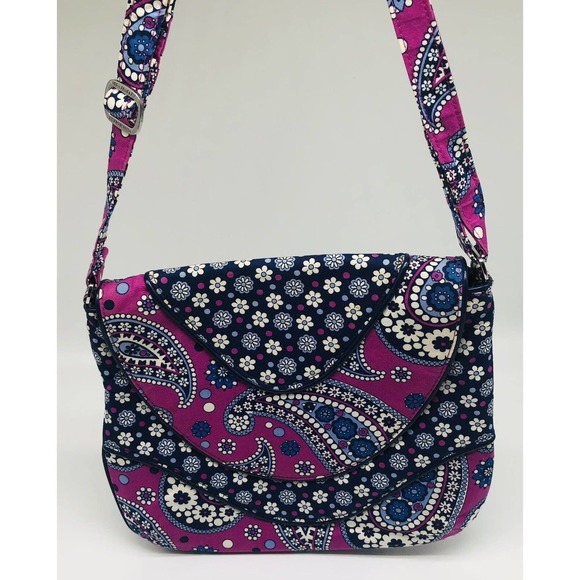 Vera Bradley Boysenberry - Shoulder Bag - Crossbody - Purse - Floral Medium Size - Picture 4 of 11